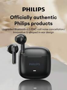 飞利浦 TAT1420 极简蓝牙耳机 半入耳式 蓝牙 V6.0 全景音效 高品质音频 ENC 通话降噪 长续航 游戏 音乐 低延迟 无线耳塞 兼容智能手机和电脑 - 彩色 - 查看 3