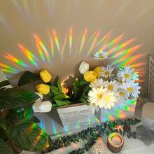 1 buc. Captor de soare acrilic colorat, design Moș Crăciun și elan, stil vitraliu, fereastră curcubeu cu refracția luminii solare, decorare interioară și exterioară a casei