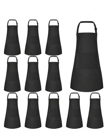 Adjustable Children's Apron With 2 Pockets, Suitable For Kids' Drawing, Cooking, And Crafts