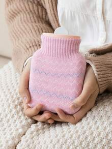 1pc Cartoon Silicone Hot Water Bottle, Warm Belly, Anti-Explosion, Filled Water Bag, Cold/Hot Compress, Hand Warmer, Essential For Women, Birthday Gift, Christmas Gift - Multicolor - View 12