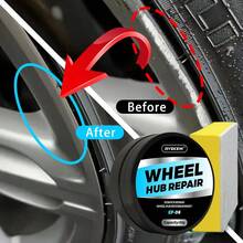 Ryekew Pasta de restauración para arañazos en llantas de coche Ryekew 50G, pasta de pintura para reparación de arañazos en llantas - Llantas de aleación de aluminio negro y blanco plateado