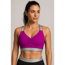 Kit Of 4 Women's Elastic Fitness Tops With Removable Padding, Reinforced Polyamide, Ideal For The Gym, Workouts, And Everyday Wear. - Multicolor - View 2
