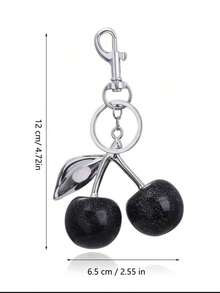 New Fashion Crystal Cherry Pendant Metal Key Chain, Suitable For Daily Wear, For Bag Accessories, Can Send Family Gifts, Friends Gifts, Classmates Gifts, Lovers Gifts, Birthday Gifts, Teachers Gifts, Souvenirs - 金色樹枝紅桃 - 查看 10