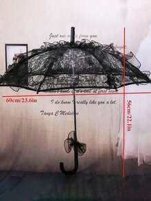 新娘婚礼装饰道具套装：蕾丝伞和蕾丝塑料扇，欧式婚礼新娘伞，户外婚礼装饰伞扇套装，最佳礼物，婚礼摄影道具 - 彩色 - 查看 10