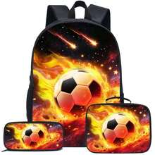 3-częściowy zestaw plecaków w kolorze czarnym/neonowym/kolorowym z pudełkiem na lunch, piórnikiem i torbą do przechowywania - wytrzymały poliester, lekki, modne mieszane kolory