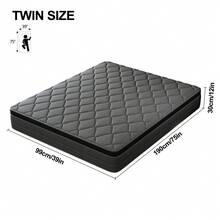 12in Queen Size Mattress,Deep Sleep Memory Foam Hybrid Euro Top Mattress,Medium Firm Hybrid Mattress, Luxurious Comfort With Pocket Springs,Assembled In USA,Boxed,10inch/14inch Twin Full Queen King Size Mattress Options.Colchones Para Cama - 黑色-12in - 查看 10