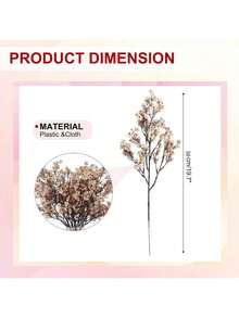 3 件人造满天星花束婚礼装饰、家居、餐厅、卧室、花瓶装饰、节日生日派对配件、婚礼场景布置、鲜花、情人节礼物、新年 DIY 材料 - 棕色 - 查看 2