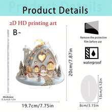 1/2 pièces Décorations de Noël en forme de chalet, Panneau de décoration de bureau en acrylique 2D, Décoration de chambre, salon et maison, à poser sur la table