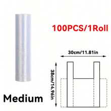 50/100个装抗撕裂水果蔬菜食品保鲜袋，适合户外烹饪和厨房使用