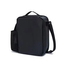 Football/Astronaut Pattern Kids/Adults Insulated Lunch Box/Bag With Adjustable Shoulder Strap, Side Pockets, Suitable For Camping, Hiking, Picnic, Beach, Travel - Black - View 7