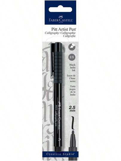 A.W..FABER CASTELL USA FC800073T FC800073 Pitt Calligraphy 2Mm Blk Bc,Black
