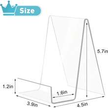 New  6 Pack Acrylic Book Stand Thickened Clear Book Display Easel Holder For Displaying Tablets Newspaper MagazinNotebooks Textbooks CDs (Clear-Large) - 透明3mm/厚6大 - 查看 5