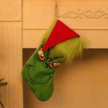 Christmas Festival Decorative Socks,  Green Monster Glowing Socks, Candy Bags, Pendants, Gift Bags