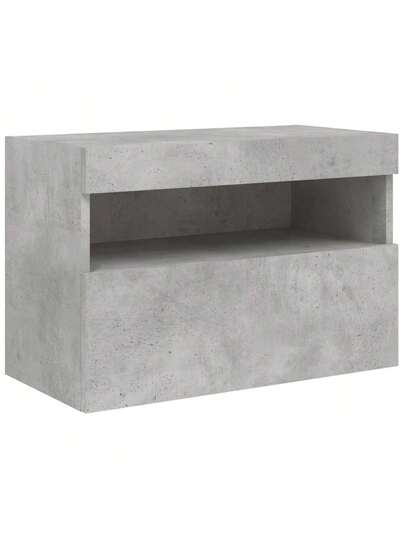 VidaXL TV Wand Unit LED Lighting 60x30x40 Cm Concrete Grijs view 3