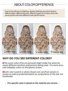 金色渐变色合成假发 长卷发自然发质假发 女士日常派对耐热假发 26 英寸 - 漸層 - 查看 8