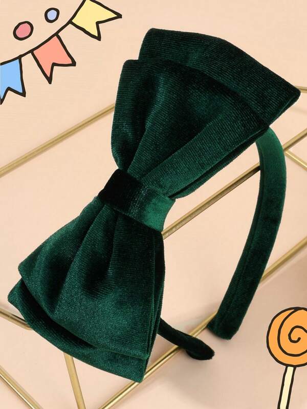 1 faixa de cabeça de veludo para meninas, faixa de cabeça grande de flanela com laço decorativo de cor sólida para outono/inverno (verde escuro/bordô/marrom), acessório de cabelo fofo e quente para bebês/crianças, perfeito para uso diário, escola, roupas de estação fria e reuniões de feriados, enfeite de cabelo adorável e estiloso