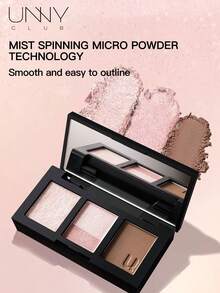 unny club 哑光眉粉，珠光眼影盘配2支刷子，轻盈顺滑，持久防水，带镜子，自然渐变，修容眉粉盘 - #Y07 Diamond Pink - 查看 5
