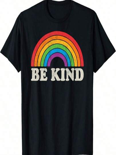 BTQ Be Kind Gay Pride BT Ally Rainbow Flag Retro Vintage T-Shirt.Jpg