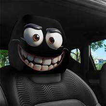 Funny Car Headrest Pillow Cases - Fit Front Seat Protectors, Cute Expressions For Fans, Compatible With Most Vehicles - Ideal For Road Trips, Daily Commute & Gifts, Vehicle Comfort, Playful Design, Soft Fabric Cover, Travel Essential, Gift Shoppers