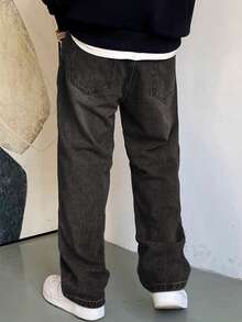 1 Stück Herren Jeans in Große Größen, Vintage Loose Baggy Schlaghose, verwaschen, Lässig bequeme vielseitige Hose