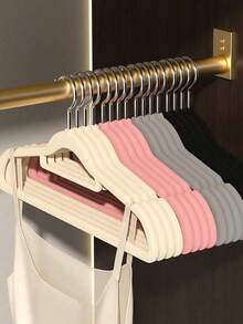 20/10/5 Packs Velvet Non-Slip Velvet Clothes Hangers | No-Mark Space-Saving Closet Organizers | Durable Plastic Hangers For Bedroom, Bathroom, Office, Dorm & Home Storage
