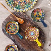 Home Porcelain Sauce Dishes With Handle, Ceramic Dipping Dish, Colorful Salsa Bowls For Sushi, Snack, Appetizer