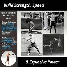 150 Lbs Heavy Duty Punch Resistance Bands Kit For Home Boxing/Kickboxing Training, Full Body Workout, Improve Power/Speed/Agility, 12-Piece Resistance Rings, Boxing Power Training Equipment, Suitable For Kickboxing, Indoor Fitness, Leg Training, Leg Training, Leg Training. - Black - View 5