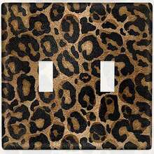 Golden And Black Glitter Leopard Print Light Switch Plate Unbreakable Polycarbonate Thermoplastic 1Gang/2 Gang Diner Kitchen Decor Single Gang Toggle Wall Plate Cover Decor Print Light Switch Plate Single Gang Toggle Switch C - Chuyển đổi kép - Xem 2