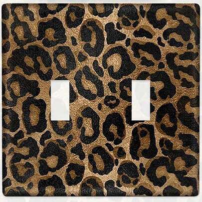 Golden And Black Glitter Leopard Print Light Switch Plate Unbreakable Polycarbonate Thermoplastic 1Gang/2 Gang Diner Kitchen Decor Single Gang Toggle Wall Plate Cover Decor Print Light Switch Plate Single Gang Toggle Switch C