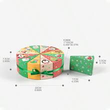 6个/12个/24个圣诞树三角纸质礼盒姜饼人饼干糖果零食盒DIY圣诞派对用品 - 彩色 - 查看 12