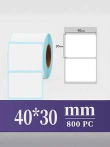 Marklife 40x30mm、60*40mm、70*20mm、80*60mm、100*100mm、1.57*1.18in、2.362*1.575 In、2.756*0.787 In、3.150*2.362 In、3.937*3.937 In、800 张/卷、经济型“热敏纸”、热敏标签贴纸、打印机方形热敏纸卷、白色、防水、防刮、防油、1 卷 - 兼容 P50、D100 打印机、适用于小型企业、商店、价格标签、包装标签、二维码、条形码、感恩节贴纸、愚人节 - 白色 - 查看 11