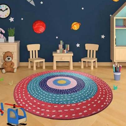 Washable Kids & Baby Rug – Non-Slip Backing, Stain Resistant, Durable 100% Polyester – Available In Sizes 100x100, 120x120, 140x140 Cm – Soft And Practical Floor Mat For Children's Rooms MADE IN TURKEY