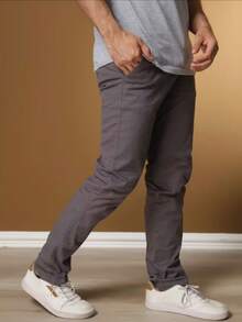 Men's Skinny Jeans In Light Color With Lycra - Grey - View 2