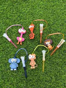 1 件高尔夫球座，带可爱大眼动物吊坠，软橡胶头高尔夫球座，防丢失 - 彩色 - 查看 2