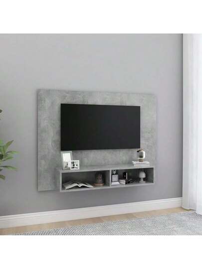 VidaXL TV Wand Unit 120x23.5x90 Cm Finished Wood Concrete Grijs