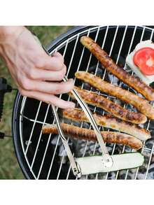 2 szt. szczypiec ze stali nierdzewnej, grube i odporne na ciepło do kiełbas, parówek i narzędzi do grillowania na świeżym powietrzu