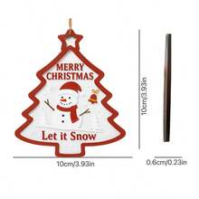 圣诞装饰吊坠，圣诞树挂饰，节日窗饰，亚克力透明球苹果雪花驯鹿圣诞树元素装饰，适用于家居装饰、庭院和户外花园 - 彩色 - 查看 8