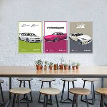 Tranh treo tường (1/3 tấm), có khung tùy chọn, tranh vẽ xe đua GTR hiện đại trên vải canvas, tranh áp phích xe đua JDM, thích hợp cho phòng bé trai, trang trí nhà cửa theo chủ đề xe đua. - Nhiều màu - Xem 3