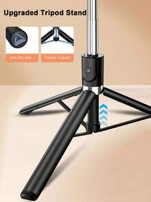 1.7M/70cm Wireless Bluetooth Selfie Stick Tripod, With LED Fill Light, Wireless Remote Control 360° Rotating Mobile Phone Stand, Compatible With IPhone16 15 14 13 12 11e/Max/ Pro /Xs/ Xr/X/Plus, Compatible With Samsung Galaxy S25/S24/S23 /S22Ultra, And Other Android Smartphones, GoPro, Suitable For Travel And Self-Broadcasting Shooting