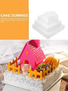 1 Stück quadratische weiße Schaumstoff Kuchenmodelle, Schaumstoff Ringe zum Dekorieren und Herstellen, Backen Präsentation, Hochzeitstorte Design, DIY Projekte leere Schaumstoff Ringe, Geburtstagstorte, Weihnachtsfeier Torte oder Trockenblumen Dekorationsarrangement, Dekorationen Skulptur Modelle Kunst Blumenarrangement und Bastelbedarf, Valentinstag, Ostern und andere Feiertags Torte Dekoration weiße Fake Torte Attrappe, Schulanfang, Weihnachten (Halloween)