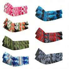 1 Pair Of Breathable Sun-Proof Camouflage Arm Sleeves, Suitable For Driving, Cycling, Fishing, Outdoor Sports