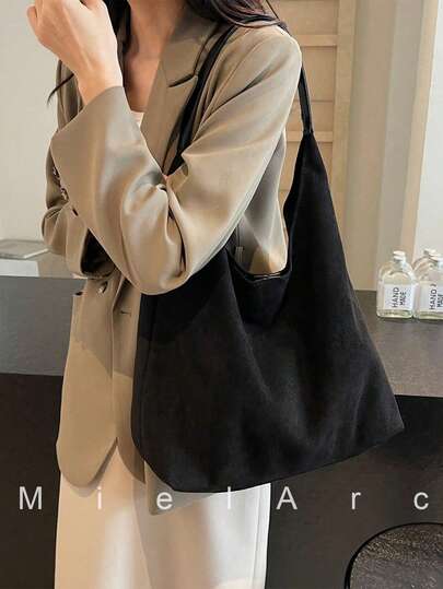 二合一大容量仿麂皮托特包套装，时尚休闲百搭女士单肩包，2025新款韩版