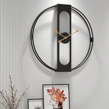 1pc 20-Inch European & American Style Simple Iron Painted Large Wall Clock, Modern Fashion Double-Layer Material Wall Decor Clock Suitable For Living Room, Hall, Exhibition Hall, Silent Non-Ticking Clock, Villa Wall Decoration Clock, Gift Home Decor Room Decor