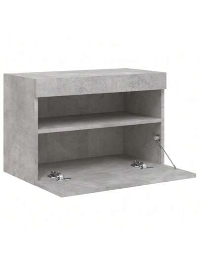 VidaXL TV Wand Unit LED Lighting 60x30x40 Cm Concrete Grijs view 8