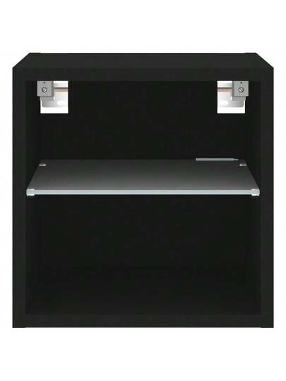 VidaXL TV Wand Unit LED Lighting 30x28.5x30 Cm Zwart view 8