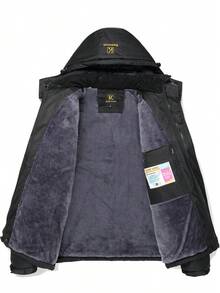 Keevoom Men's Waterproof Ski Jacket Winter Warm Snow Coat Windproof Mountain Raincoat Snowboarding Hooded Jackets For Mens - màu đen - Xem 4