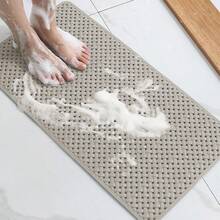 1pc Bath Tub And Shower Mat, Non-Slip Shower Stall Mat With Drain Holes And Suction Cups, Soft Machine Washable Rug, Home Bathroom Shower Carpet, Bathroom Accessories, Bathroom Decor, Kitchen Area Rug, Laundry Room - Khaki - View 11