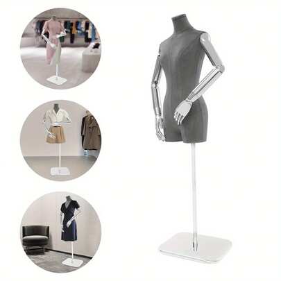 YUNRUX Female Tailor's Dummy Display, Props For Displaying Female Dresses In Clothing Store, Height-Adjustable Dress Form