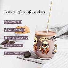 5 Sheets Duck Off UV DTF Stickers Suitable For 16 Oz Glass Cups Decoration Mug Decoration Gift Waterproof Rub On Transfers DIY Water Bottle Glass - 樣式1-5表 - 查看 7