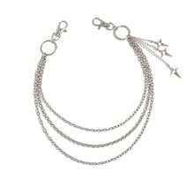 Salircon Punk Multilayer Metal Star Pendant Pant Chain Hip Hop Waist Keychain Jeans Chain Women  Jewelry Accessories Gifts - Kiểu 1 - Xem 5